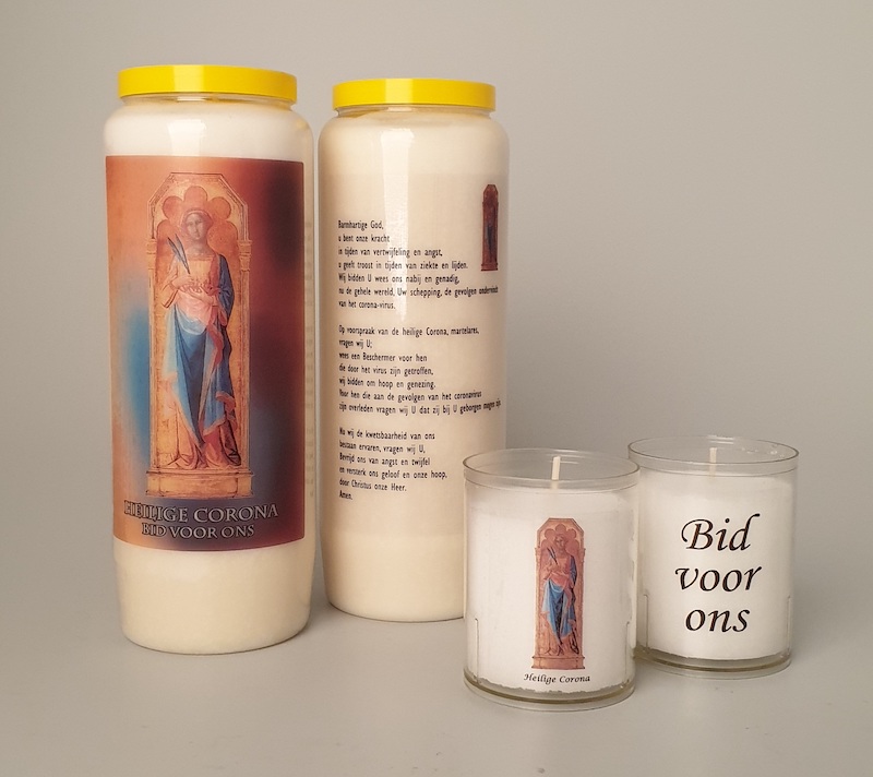 HeiligeCorona setje noveenkaars met devotielichtje